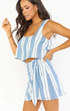 Show Me Your Mumu Iva Wrap Skirt ~ Sailboat Stripe -Show Me Your Mumu Sales MM1 4672 WB08 03