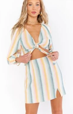 Show Me Your Mumu Tyra Mini Skirt ~ Sunset Stripe
