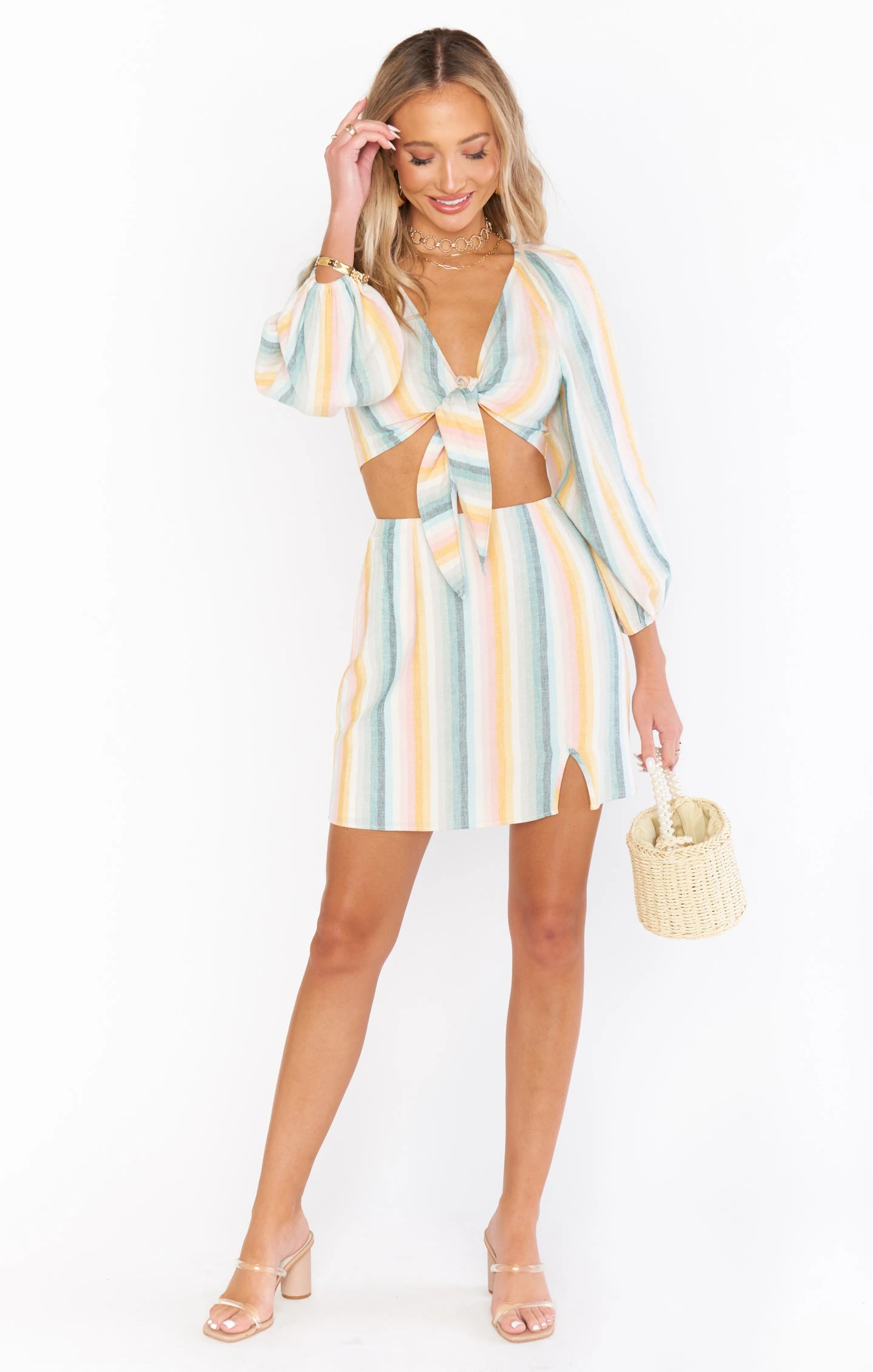 Show Me Your Mumu Tyra Mini Skirt ~ Sunset Stripe 6 Show Me Your Mumu Tyra Mini Skirt ~ Sunset Stripe - Image 4
