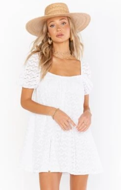Show Me Your Mumu Flora Mini Dress ~ Spacey Lacey White -Show Me Your Mumu Sales MM1 4778 SW15 02