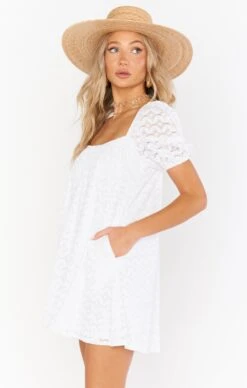 Show Me Your Mumu Flora Mini Dress ~ Spacey Lacey White -Show Me Your Mumu Sales MM1 4778 SW15 04