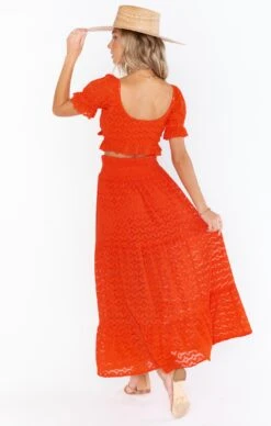 Show Me Your Mumu Melinda Maxi Skirt ~ Spacey Lacey Red -Show Me Your Mumu Sales MM1 4800 RO15 03