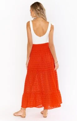 Show Me Your Mumu Melinda Maxi Skirt ~ Spacey Lacey Red -Show Me Your Mumu Sales MM1 4800 RO15 07