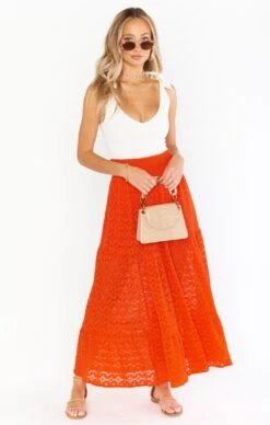 Show Me Your Mumu Melinda Maxi Skirt ~ Spacey Lacey Red -Show Me Your Mumu Sales MM1 4800 RO15 08