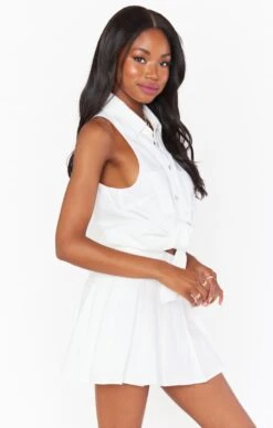 Show Me Your Mumu Cassie Collared Top ~ White Linen -Show Me Your Mumu Sales MM1 4872 WH47 01 1 2c0e2a9e 39c8 4323 a6ea ce2412e0cca4