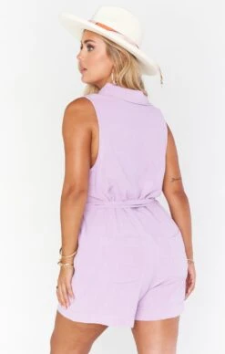 Show Me Your Mumu Milano Romper ~ Lilac Linen -Show Me Your Mumu Sales MM1 4908 LI47 01 3
