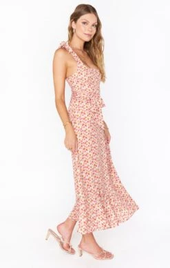Show Me Your Mumu Claire Midi Dress ~ Blush Flowers -Show Me Your Mumu Sales MM1 5082 BF46 01 2