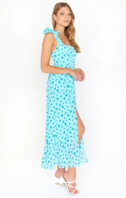 Show Me Your Mumu Claire Midi Dress ~ Blue Ditsy -Show Me Your Mumu Sales MM1 5082 XB99 01 2