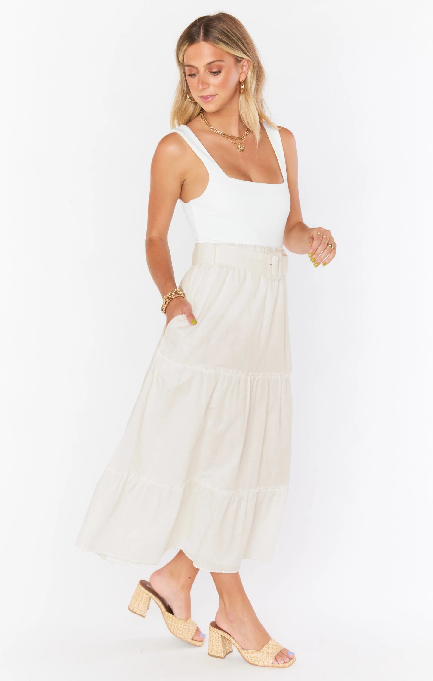 Show Me Your Mumu Miley Midi Skirt ~ Cream 4 Show Me Your Mumu Miley Midi Skirt ~ Cream - Image 2