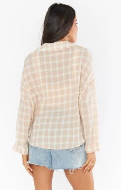 Show Me Your Mumu Jessicas Button Down ~ Cream Plaid -Show Me Your Mumu Sales MM2 4976 TA05 03