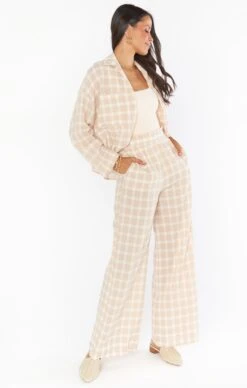 Show Me Your Mumu Jessicas Button Down ~ Cream Plaid -Show Me Your Mumu Sales MM2 5095 TA05 02