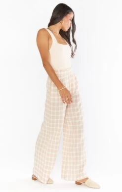 Show Me Your Mumu Roitman Pants ~ Cream Plaid 9 Show Me Your Mumu Roitman Pants ~ Cream Plaid -Show Me Your Mumu Sales MM2 5095 TA05 05