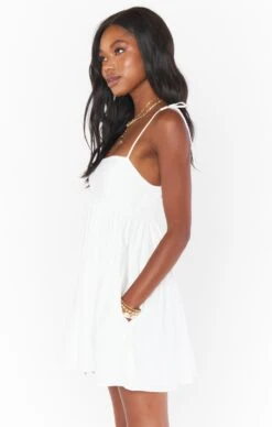 Show Me Your Mumu Gretchen Mini Dress ~ White Linen -Show Me Your Mumu Sales MM2 5114 WH56 01 1