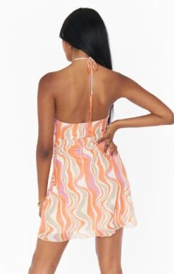 Show Me Your Mumu Outgoing Mini Dress ~ Wavy Stripe -Show Me Your Mumu Sales MM2 5272 GR88 04