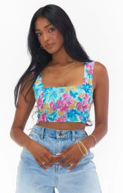 Show Me Your Mumu Myrna Crop Top ~ Garden Girls