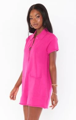 Show Me Your Mumu Gio Sweater Romper ~ Hot Pink Knit -Show Me Your Mumu Sales MM3 4967 HP96 03