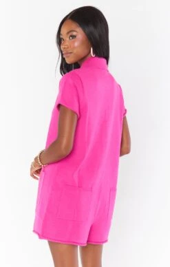Show Me Your Mumu Gio Sweater Romper ~ Hot Pink Knit -Show Me Your Mumu Sales MM3 4967 HP96 04