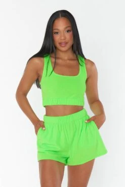 Show Me Your Mumu Hendrix Shorts ~ Neon Green Terry