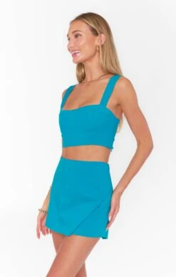Show Me Your Mumu Spencer Skort ~ Teal Suiting -Show Me Your Mumu Sales MM3 5245 TS11 04