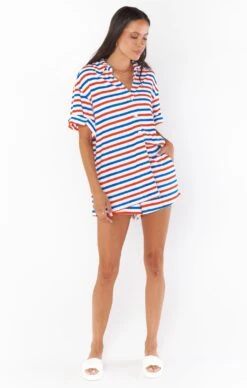 Show Me Your Mumu Parker Button Down ~ Americana Terry -Show Me Your Mumu Sales MM3 5568 KN84 02