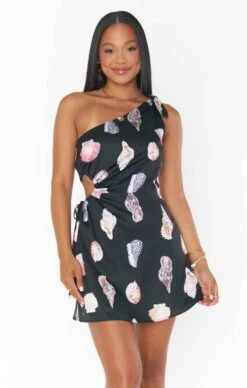 Show Me Your Mumu Kenz Mini Dress ~ Black Shell Luxe Satin -Show Me Your Mumu Sales MM3 5681 QB62 02