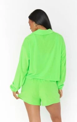 Show Me Your Mumu Spano Pullover ~ Neon Green Terry -Show Me Your Mumu Sales MM3 5686 GN94 04 79c4b00b a271 4c4b 8774 b2e5349ed0f3