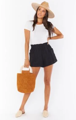 Show Me Your Mumu Disilvio Shorts ~ Black Linen -Show Me Your Mumu Sales MR0 4224 BC04 04