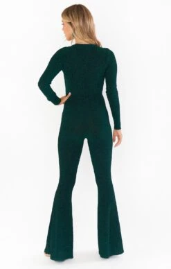 Show Me Your Mumu Martina Wrap Jumpsuit ~ Emerald Shimmy Shine -Show Me Your Mumu Sales MR0 4558 EM55 01 4