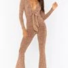 Show Me Your Mumu Martina Wrap Jumpsuit ~ Gold Shimmy Shine -Show Me Your Mumu Sales MR0 4558 SS55 02