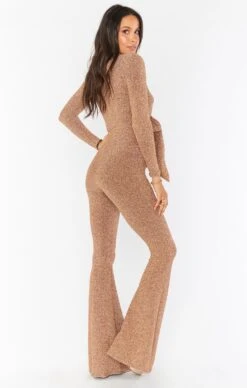 Show Me Your Mumu Martina Wrap Jumpsuit ~ Gold Shimmy Shine -Show Me Your Mumu Sales MR0 4558 SS55 04