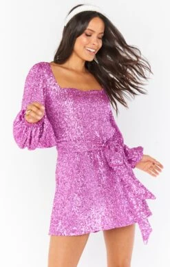 Show Me Your Mumu Aniston Mini Dress ~ Magenta Sequins