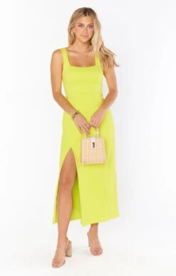 Show Me Your Mumu Eden Midi Dress ~ Citrine Stretch