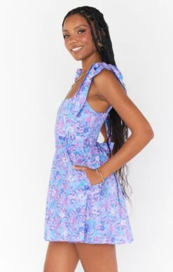Show Me Your Mumu Claire Mini Dress ~ Purple Meadows -Show Me Your Mumu Sales MR1 0468 ZP0503