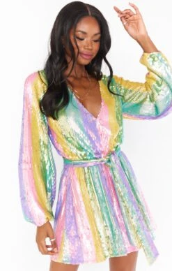 Show Me Your Mumu Wear Me Out Dress ~ Rainbow Stripe Sequins -Show Me Your Mumu Sales MR1 4293 RS62 01 3