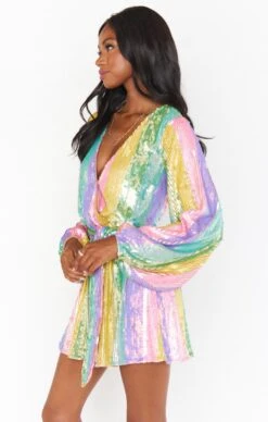 Show Me Your Mumu Wear Me Out Dress ~ Rainbow Stripe Sequins -Show Me Your Mumu Sales MR1 4293 RS62 01 4