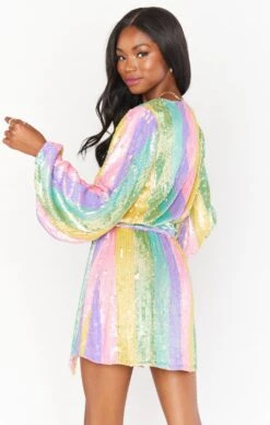 Show Me Your Mumu Wear Me Out Dress ~ Rainbow Stripe Sequins -Show Me Your Mumu Sales MR1 4293 RS62 01 6