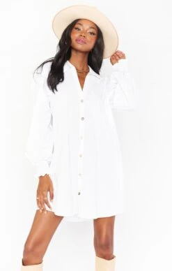 Show Me Your Mumu Allure Shirt Dress ~ White Poplin -Show Me Your Mumu Sales MR1 4879 WH05 01 1