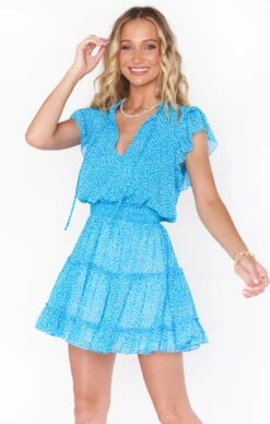 Show Me Your Mumu Wild Dreams Mini Dress ~ Blue Flower Ditz