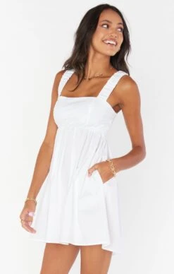 Show Me Your Mumu Fling Mini Dress ~ White Poplin -Show Me Your Mumu Sales MR1 5105 XW05 01 1