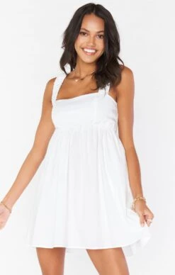 Show Me Your Mumu Fling Mini Dress ~ White Poplin