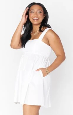 Show Me Your Mumu Fling Mini Dress ~ White Poplin -Show Me Your Mumu Sales MR1 5105 XW05 01 2 b704a338 1f7e 4245 ab92 312483fbb697