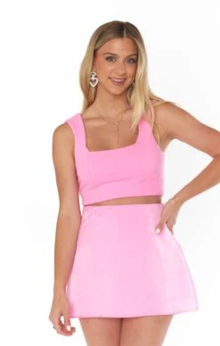 Show Me Your Mumu All Night Skort ~ Pink Luxe Satin -Show Me Your Mumu Sales MR2 5310 PK62 04