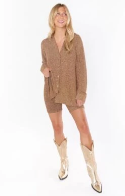 Show Me Your Mumu Bop Around Biker Shorts ~ Gold Shimmy Shine -Show Me Your Mumu Sales MR2 5442 SS55 02