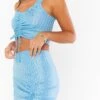 Show Me Your Mumu Dazy Mini Skirt ~ Blue Shiny Rib -Show Me Your Mumu Sales MR2 5576 HN01 03