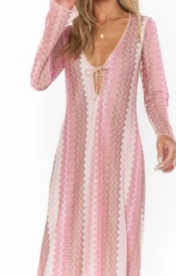 Show Me Your Mumu Vacay Coverup ~ Pink Groovy Knit -Show Me Your Mumu Sales MR2 5578 PC25 02