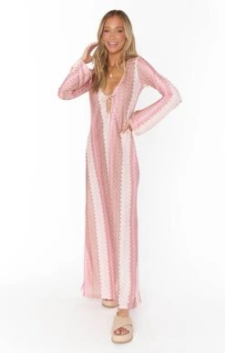 Show Me Your Mumu Vacay Coverup ~ Pink Groovy Knit -Show Me Your Mumu Sales MR2 5578 PC25 04