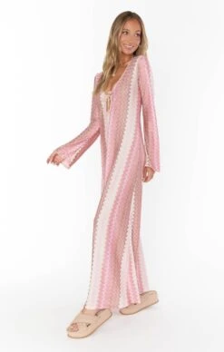 Show Me Your Mumu Vacay Coverup ~ Pink Groovy Knit -Show Me Your Mumu Sales MR2 5578 PC25 05