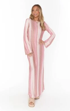 Show Me Your Mumu Vacay Coverup ~ Pink Groovy Knit -Show Me Your Mumu Sales MR2 5578 PC25 07