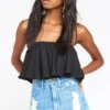 Show Me Your Mumu Heidi Ruffle Crop ~ Black 2 Show Me Your Mumu Heidi Ruffle Crop ~ Black -Show Me Your Mumu Sales MR9 627 BK57 01