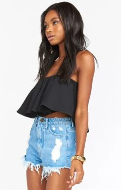 Show Me Your Mumu Heidi Ruffle Crop ~ Black 11 Show Me Your Mumu Heidi Ruffle Crop ~ Black -Show Me Your Mumu Sales MR9 627 BK57 02